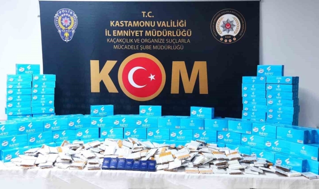 Kastamonu'da 56 bin 400 adet makaron ele geçirildi
