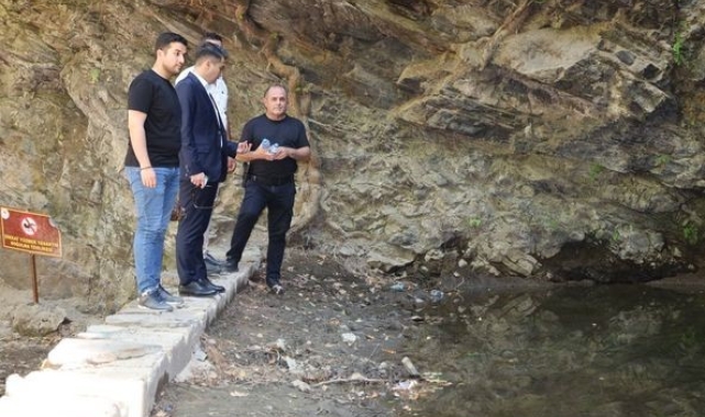 Kaymakam Gündoğdu, Çağlayan Tabiat Parkı'nda incelemelerde bulundu