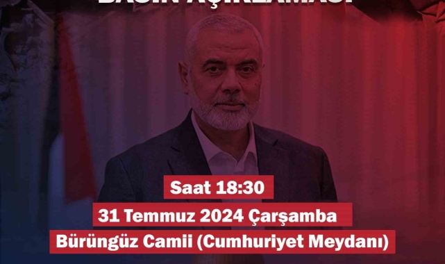 Kayseri'de İsmail Heniye için gıyabi cenaze namazı kılınacak