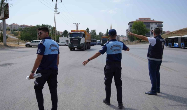 Keçiören'de hafriyat kamyonlarına yönelik denetim