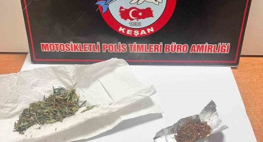 Keşan'da 3 kişinin üzerinden 9,48 gram uyuşturucu ele geçirildi