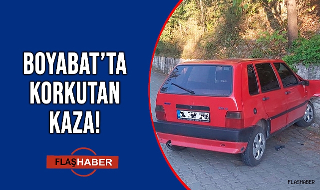 KONTROLDEN ÇIKAN ARAÇ İSTİNAT DUVARINA ÇARPTI!