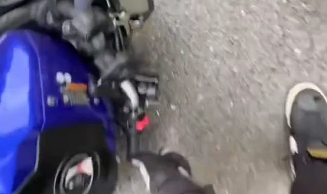 Maltepe'de motosiklet kazası kask kamerasına yansıdı