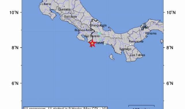 Panama-Kosta Rika sınırında 5.7 büyüklüğünde deprem