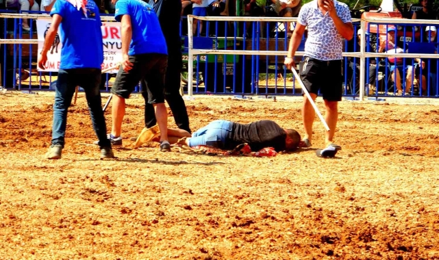 Rakibine yenilen boğa, öfkesini sahibinden çıkardı