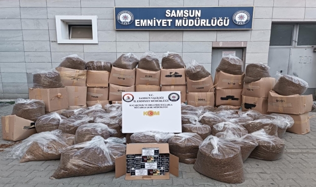Samsun'da 1 ton 215 kilogram kaçak tütün ele geçirildi