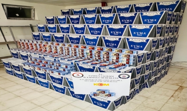 Samsun'da 3 milyon 10 bin makaron ele geçirildi