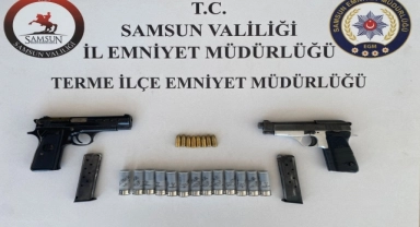 Samsun'da kesinleşmiş hapis cezası bulunan firari hükümlü tabancayla yakalandı