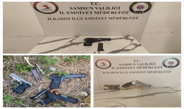 Samsun'da tabancayla yakalanan 5 kişi hakkında adli işlem başlatıldı