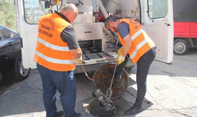 SASKİ kanal görüntüleme robotları iş başında