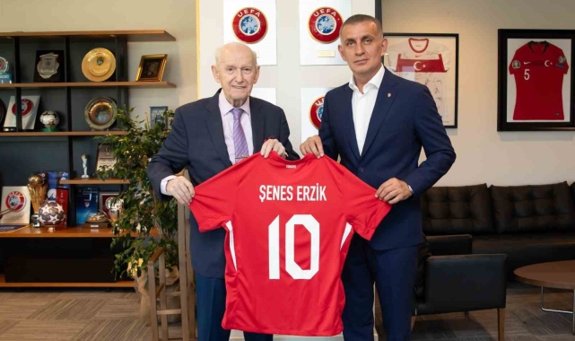 Şenes Erzik'ten TFF Başkanı Hacıosmanoğlu'na ziyaret
