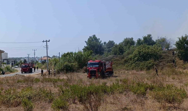 Site inşaatında çalışan vincin kopardığı enerji hattı yangın çıkardı