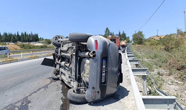 Söke'deki kazada iki araç devrildi: 4 yaralı