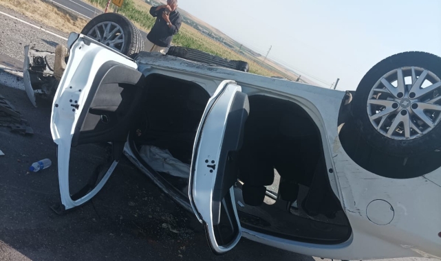 Sürücüsünün kontrolünden çıkan otomobil takla attı: 5 yaralı