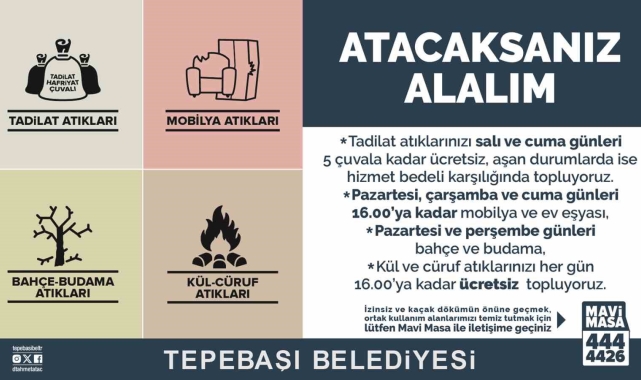 Tepebaşı'nda atık toplama hizmeti sürüyor