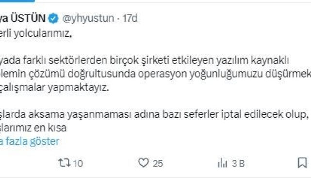 THY'de 84 sefer iptal edildi