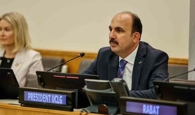 UCLG Başkanı Altay BM genel merkezinde dünya belediyelerine seslendi: "Her ortamda Filistinlilerin sesi olmaya devam edeceğiz"