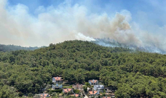 Urla'daki orman yangınında 120 konut tahliye edildi