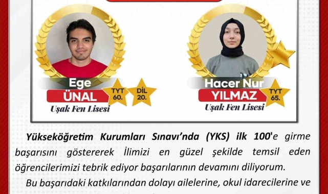 Vali Ergün'den tebrik mesajı