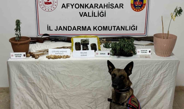 Afyonkarahisar'da jandarma uyuşturucu madde ele geçirdi