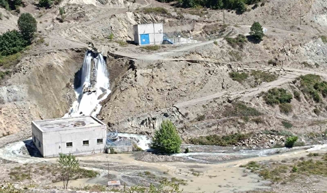 Amasya'da HES'te heyelan