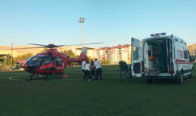 Ambulans helikopter kalp krizi geçiren hasta için havalandı