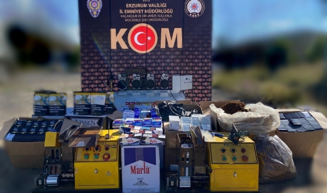 Aşkale'de kaçak sigara operasyonu