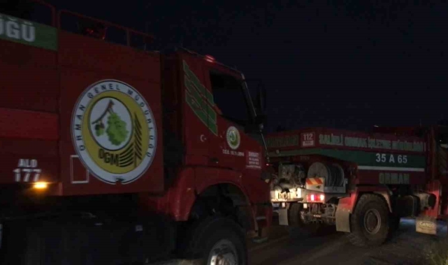 Aydın'daki yangında gece görüşlü yangın söndürme helikopterleri tam mesai yapıyor