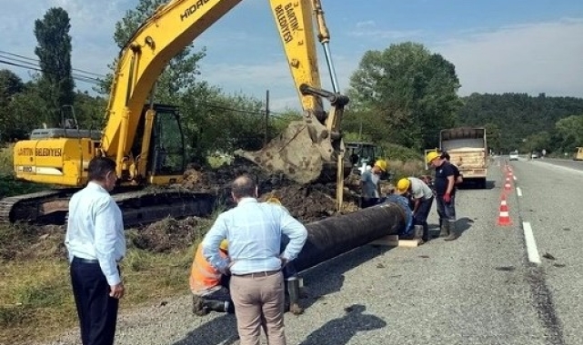 Bartın'da su ishale hattında bakım ve onarım çalışma yapıldı