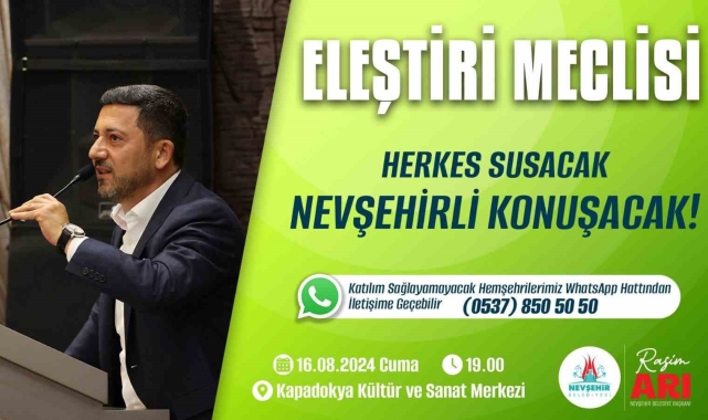 Başkan Arı'dan eleştiri meclisine davet