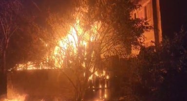 Bolu'da müştemilatta başlayarak ağaçlara sıçrayan yangın söndürüldü