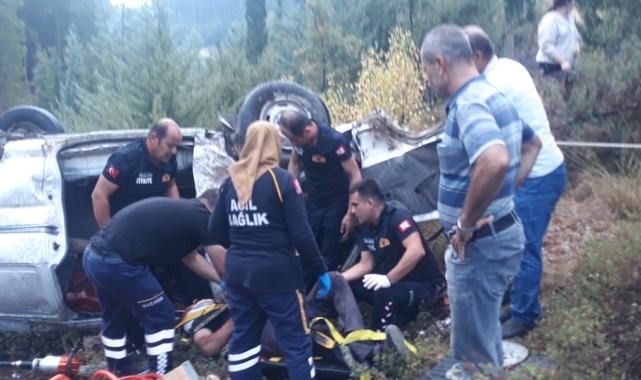 Burdur'da kontrolden çıkan otomobil şarampole devrildi, 1 yaralı