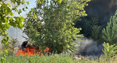 Bursa'da korkutan yangın : Odun depoları tehlike altında