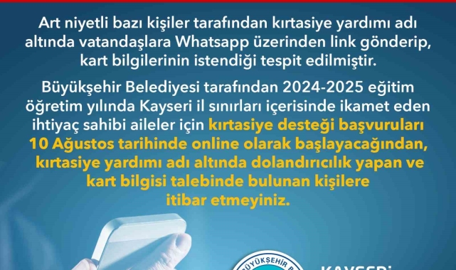 Büyükşehir'den "dolandırıcılık" uyarısı