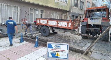 Canik'te sağanağa karşı önlem