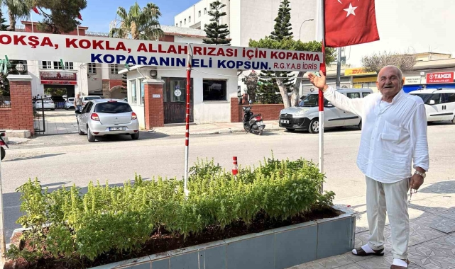 'Çiçeklerimi kopardıklarında canımdan et koparıyorlar' diyen berberin yazdığı not ilgi çekiyor
