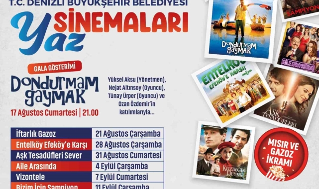 Denizli Büyükşehirden açıkhavada sinema keyfi