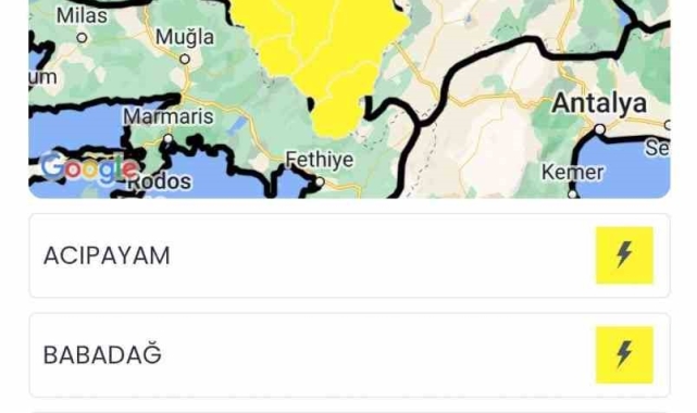 Denizli'ye kuvvetli yağış uyarısı