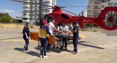 Diyarbakır'da yüksekten düşen çocuk ambulans helikopterle hastaneye nakledildi