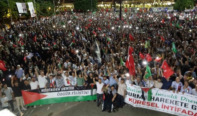 Gaziantep'te binlerce kişi Filistin ve Heniyye için yürüdü