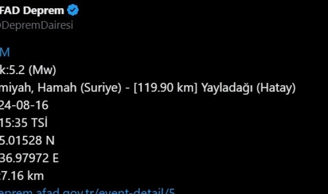 Hatay Valiliği'nden deprem açıklaması