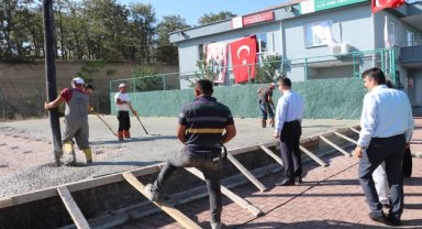 Havza'da antrenman salonu inşaatı ve tribün çatısı yapımı başladı