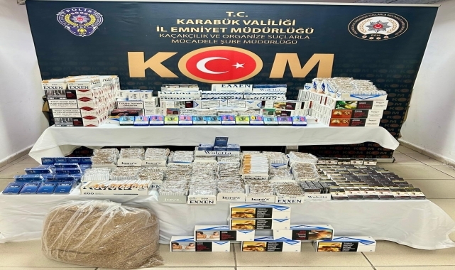 Karabük'te 44 bin 200 makaron ele geçirildi