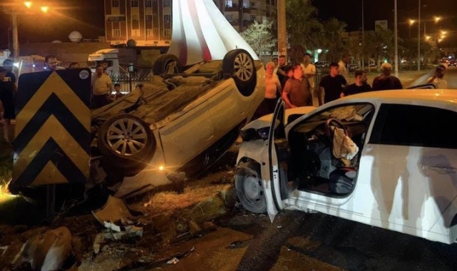 Kızıltepe'de 2 otomobilin çarpıştığı kazada 2 kişi yaralandı