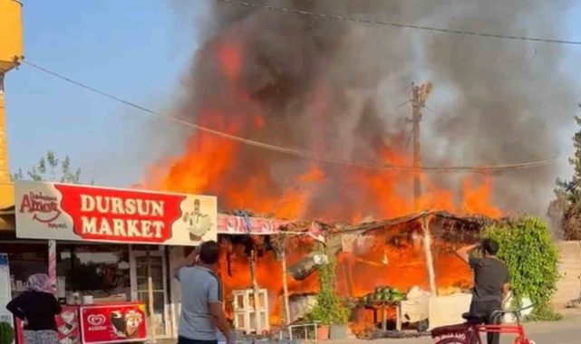 Markette korkutan yangın