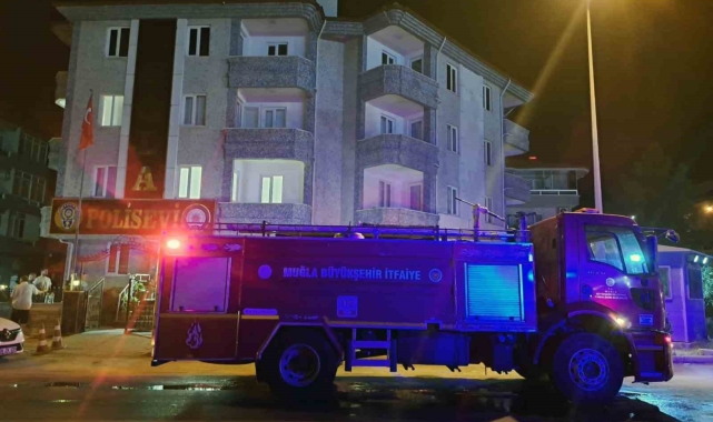 Menteşe Polis evinde yangın