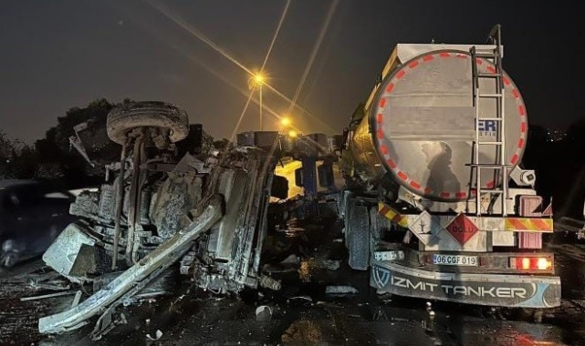 Mersin'de tırla tanker çarpıştı: 1 ölü, 1 yaralı