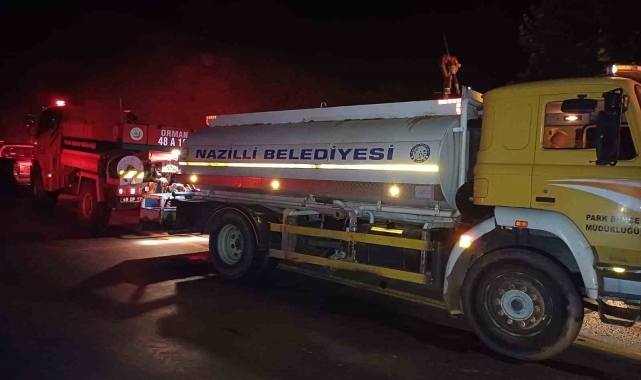Nazilli Belediyesi'nden Bozdoğan'daki yangına destek