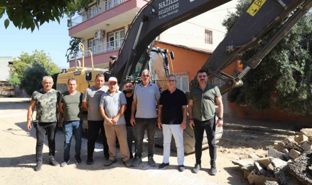 Nazilli Belediyesi'nden İstiklal Mahallesi'nde yol çalışması