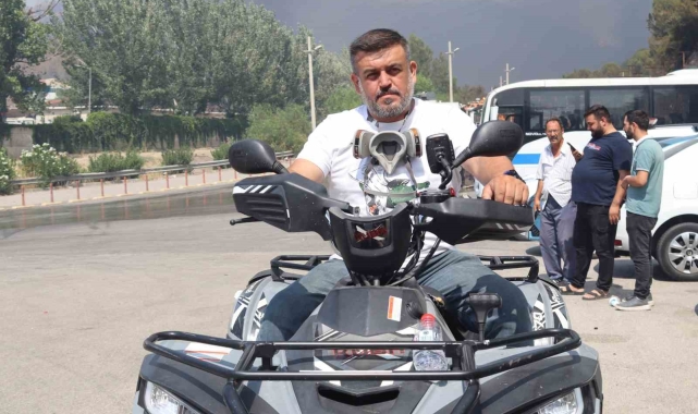 Orman yangını ekiplerine ATV ile yardım götürdü
